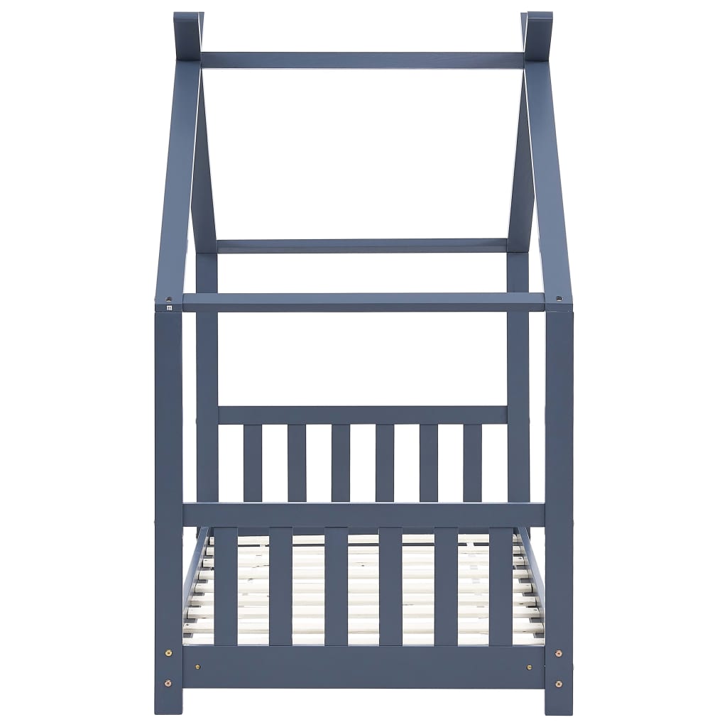 Kinderbedframe Massief Grenenhout 80 x 160 cm Grijs