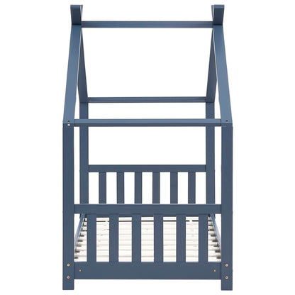 Kinderbedframe Massief Grenenhout 80 x 160 cm Grijs