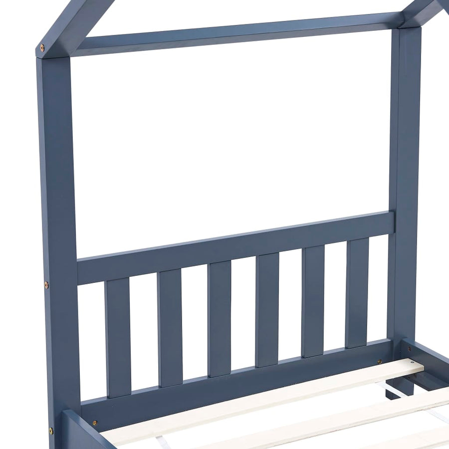 Kinderbedframe Massief Grenenhout 80 x 160 cm Grijs