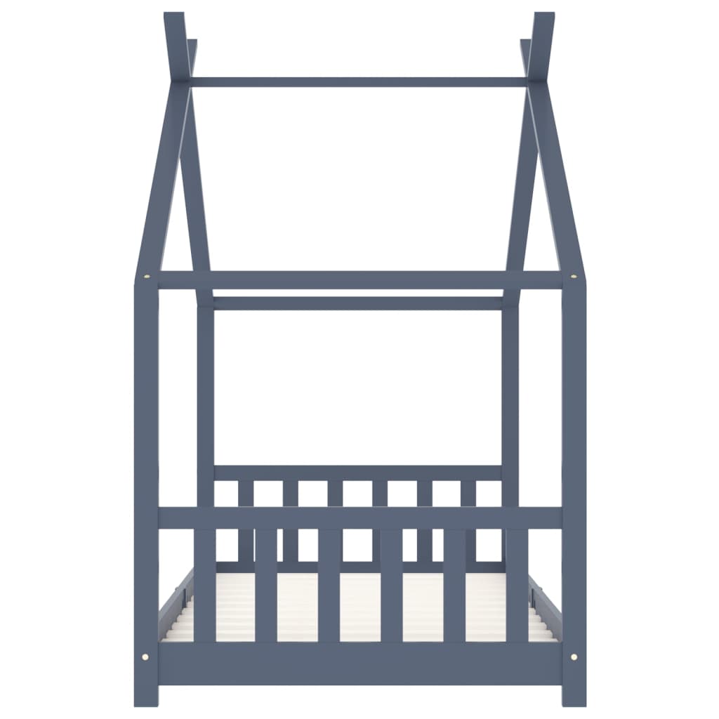 Kinderbedframe Massief Grenenhout 90 x 200 cm Grijs