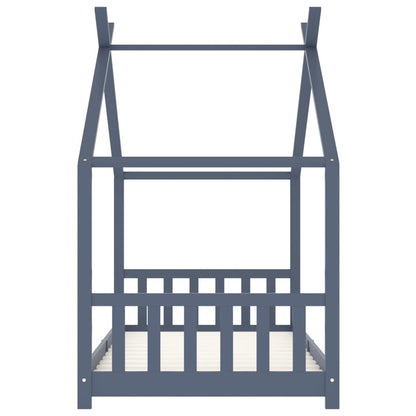 Kinderbedframe Massief Grenenhout 90 x 200 cm Grijs