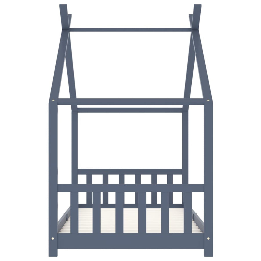 Kinderbedframe Massief Grenenhout 90 x 200 cm Grijs