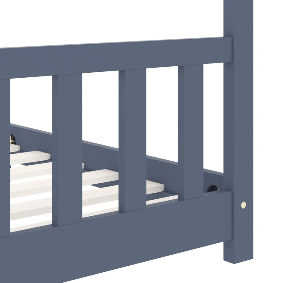 Kinderbedframe Massief Grenenhout 90 x 200 cm Grijs