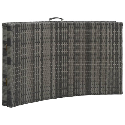 Ligbed Inklapbaar Met Kussen Poly Rattan Grijs