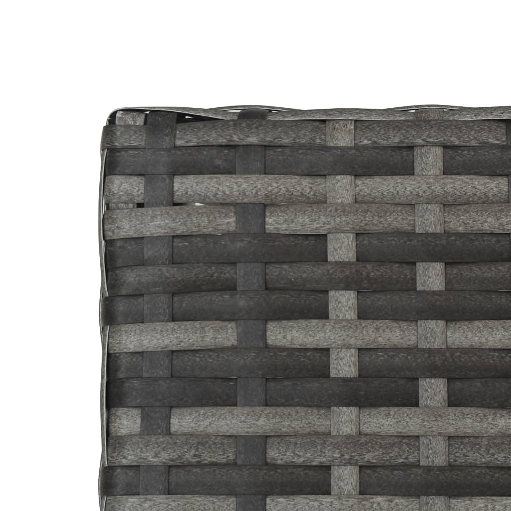 Ligbed Inklapbaar Met Kussen Poly Rattan Grijs