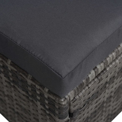9-Delige Loungeset Met Luifel Poly Rattan Antraciet