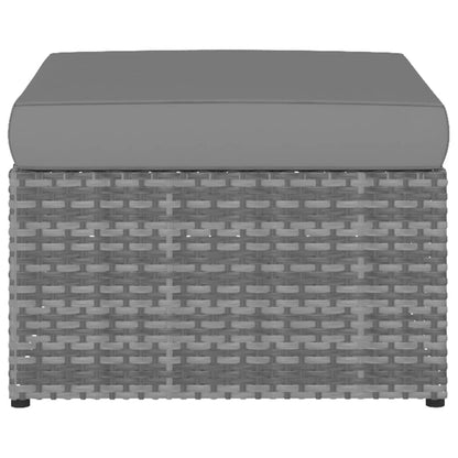 Tuinstoel Met Voetenbank Poly Rattan Antracietkleurig