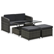 Loungeset Met Kussens Poly Rattan Antraciet