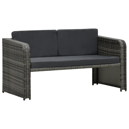 Loungeset Met Kussens Poly Rattan Antraciet