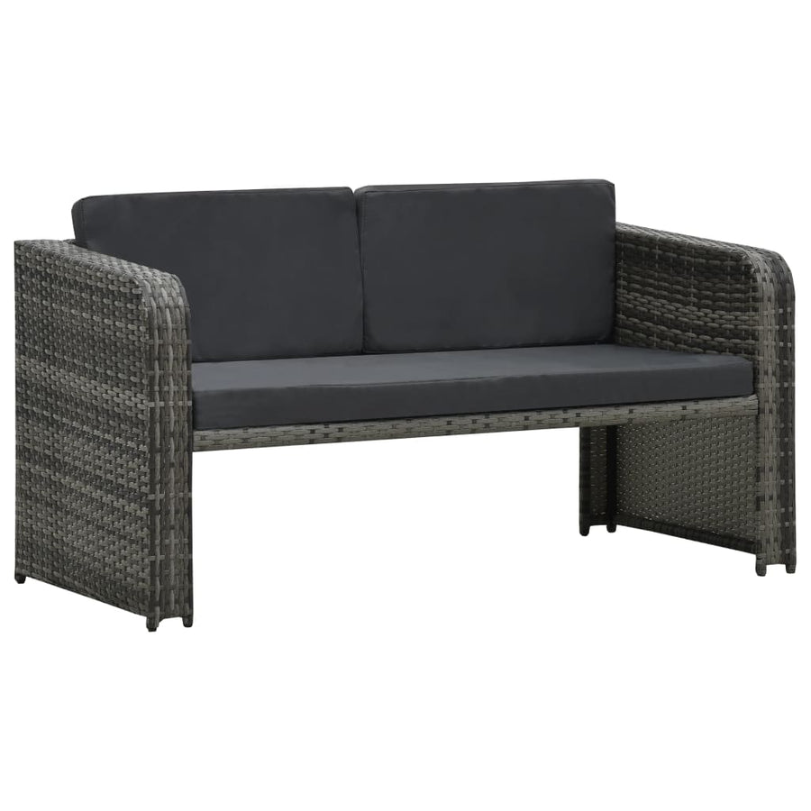 Loungeset Met Kussens Poly Rattan Antraciet