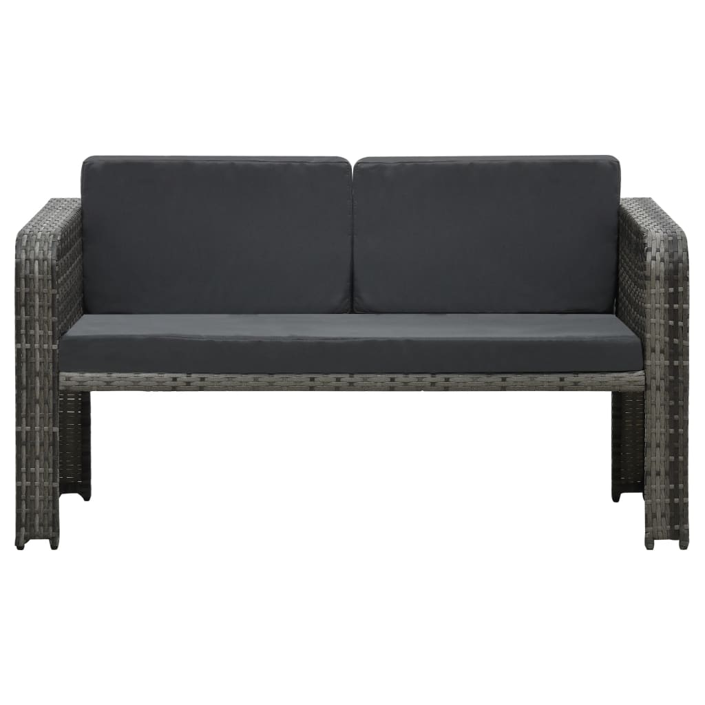 Loungeset Met Kussens Poly Rattan Antraciet