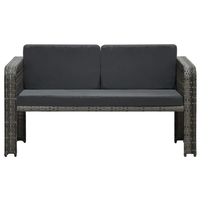 Loungeset Met Kussens Poly Rattan Antraciet