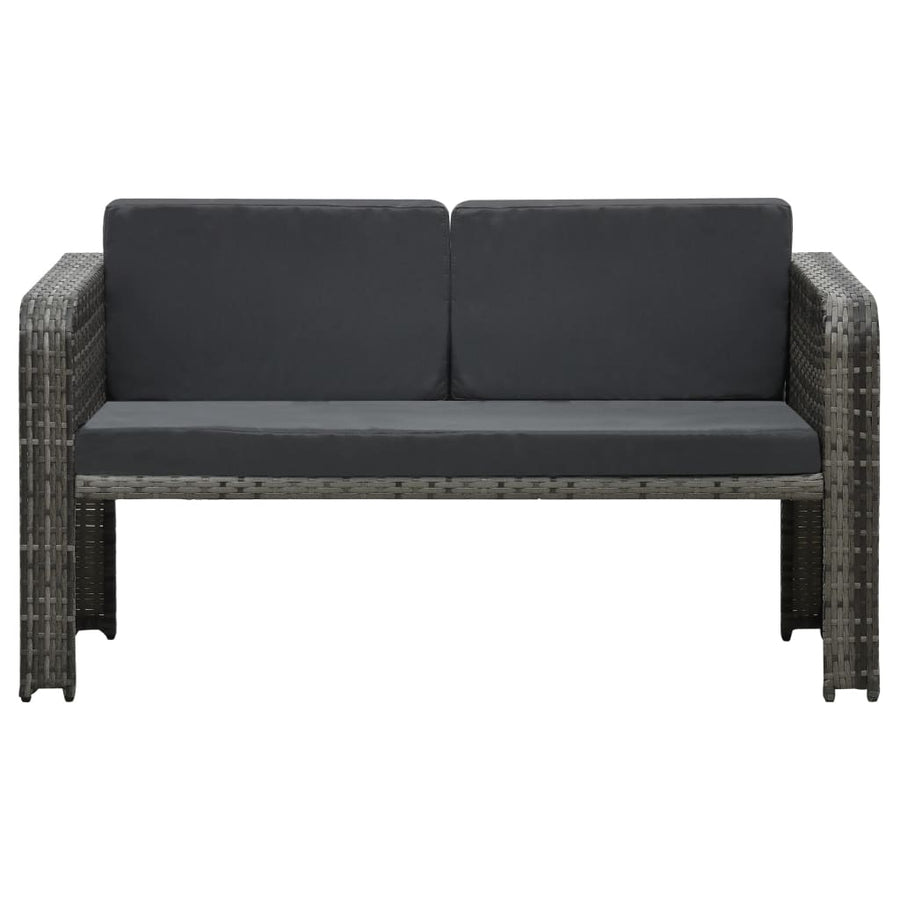Loungeset Met Kussens Poly Rattan Antraciet