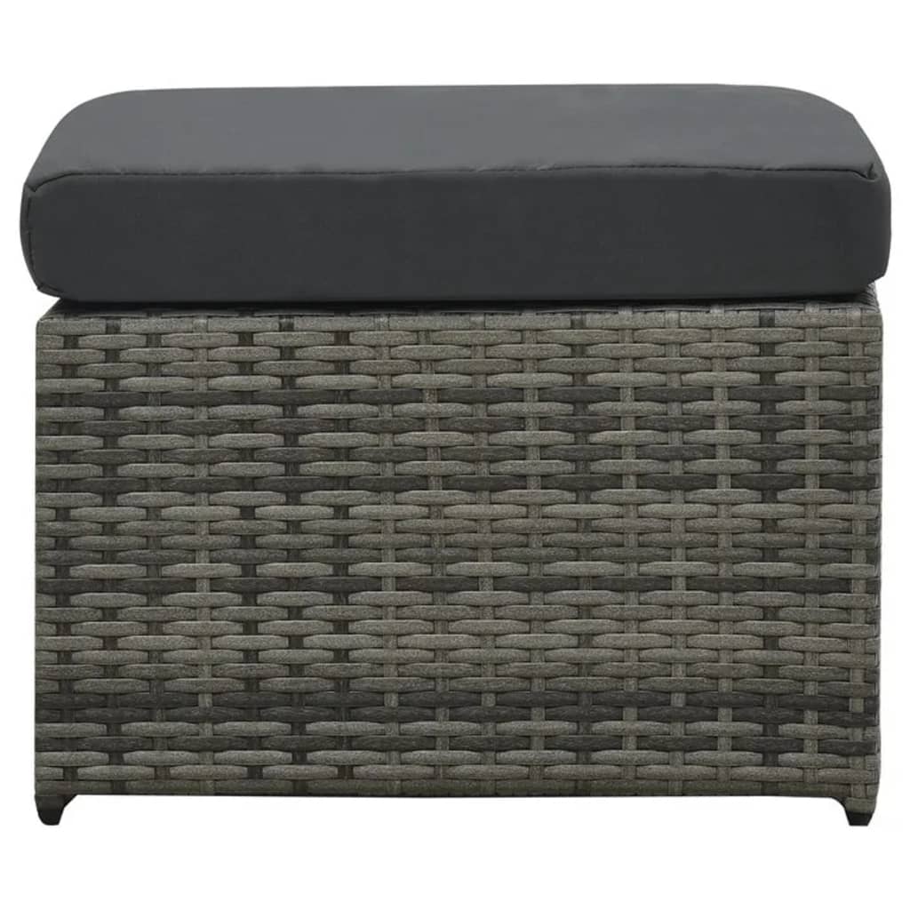 Loungeset Met Kussens Poly Rattan Antraciet