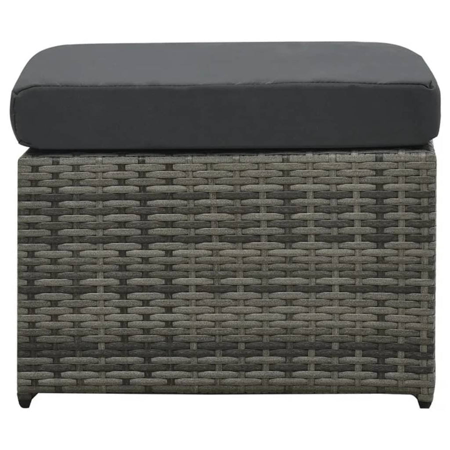 Loungeset Met Kussens Poly Rattan Antraciet