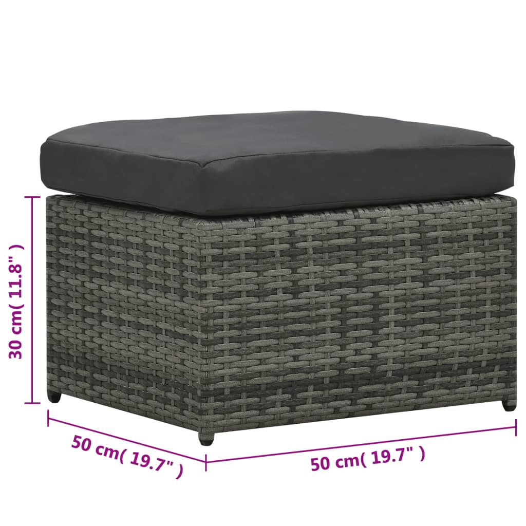 Loungeset Met Kussens Poly Rattan Antraciet