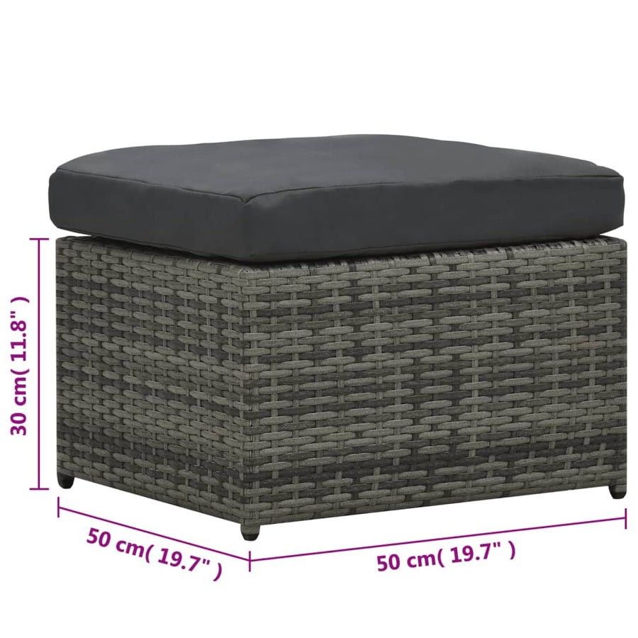Loungeset Met Kussens Poly Rattan Antraciet