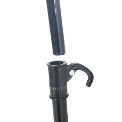 Loungebed met parasol poly rattan grijs