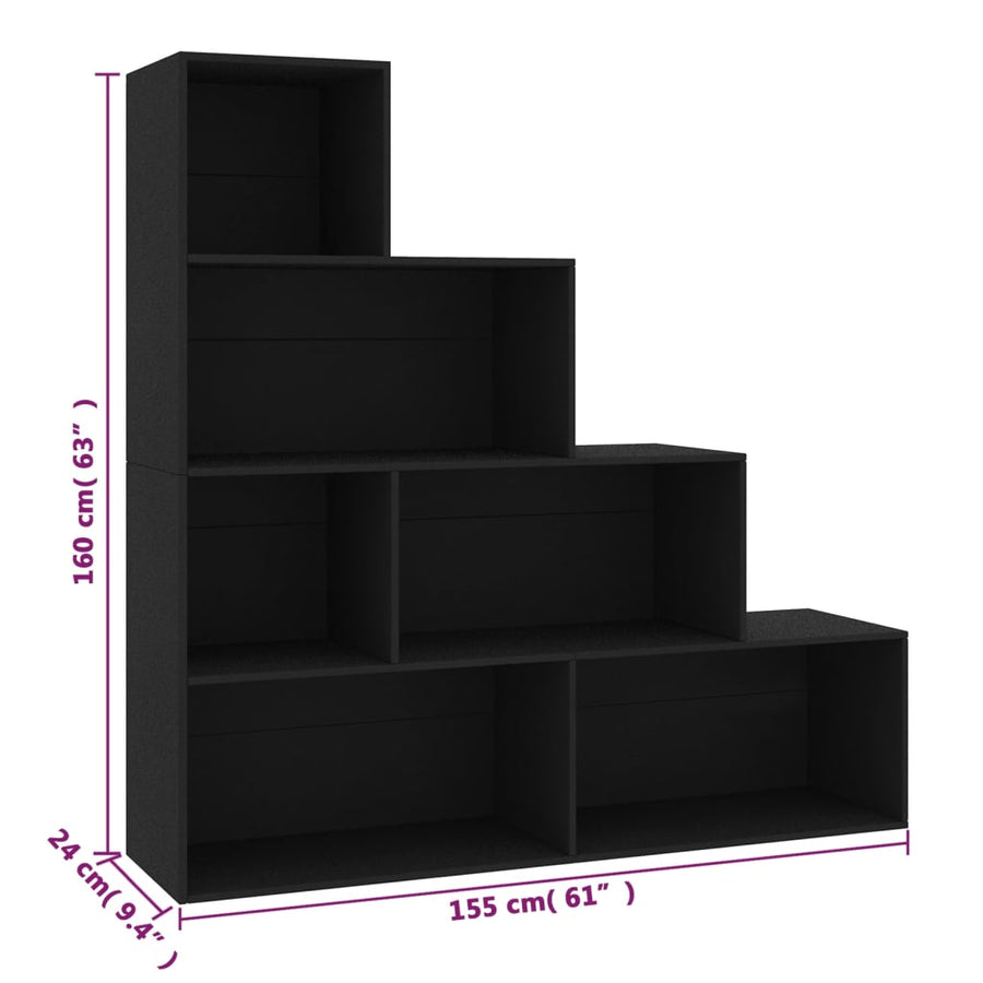 Boekenkast/Kamerscherm 55X24X60 Cm Bewerkt Hout Zwart