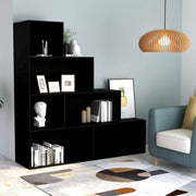 Boekenkast 155x24x160 cm bewerkt hout zwart