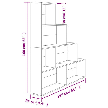 Boekenkast/Kamerscherm 55X24X60 Cm Bewerkt Hout Sonoma eiken