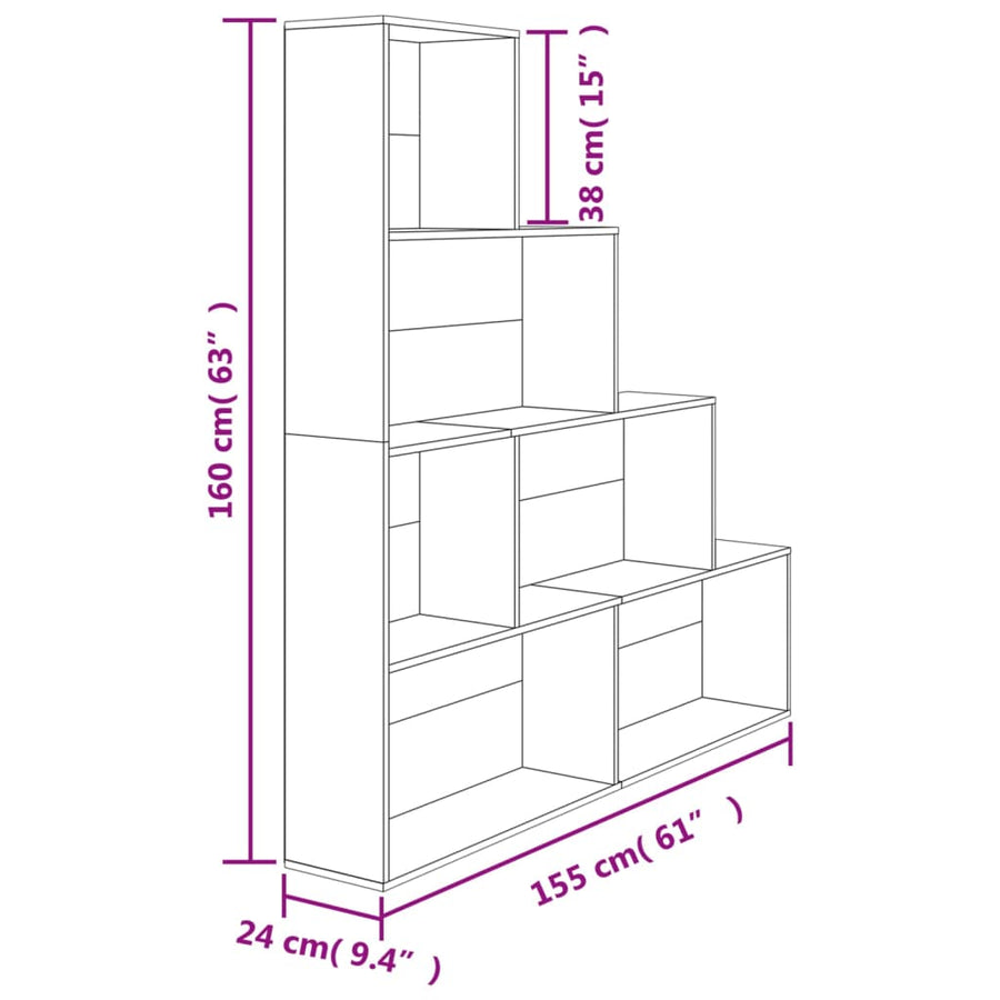 Boekenkast/Kamerscherm 55X24X60 Cm Bewerkt Hout Sonoma eiken