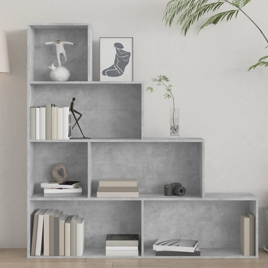 Boekenkast/Kamerscherm 55X24X60 Cm Bewerkt Hout Betongrijs