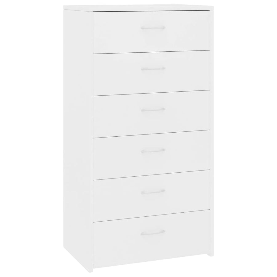 Dressoir Met 6 Lades 50X34X96 Cm Bewerkt Hout Wit