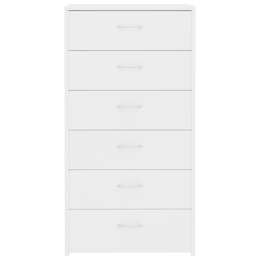 Dressoir Met 6 Lades 50X34X96 Cm Bewerkt Hout Wit
