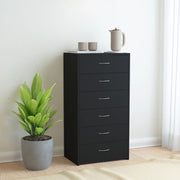 Dressoir 50x34x96 cm bewerkt hout zwart