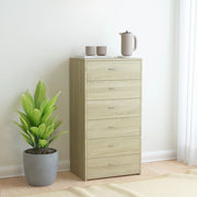 Dressoir 50x34x96 cm 6 lades spaanplaat sonoma eiken