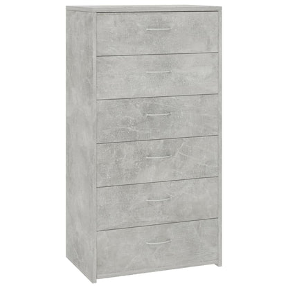 Dressoir Met 6 Lades 50X34X96 Cm Bewerkt Hout Betongrijs