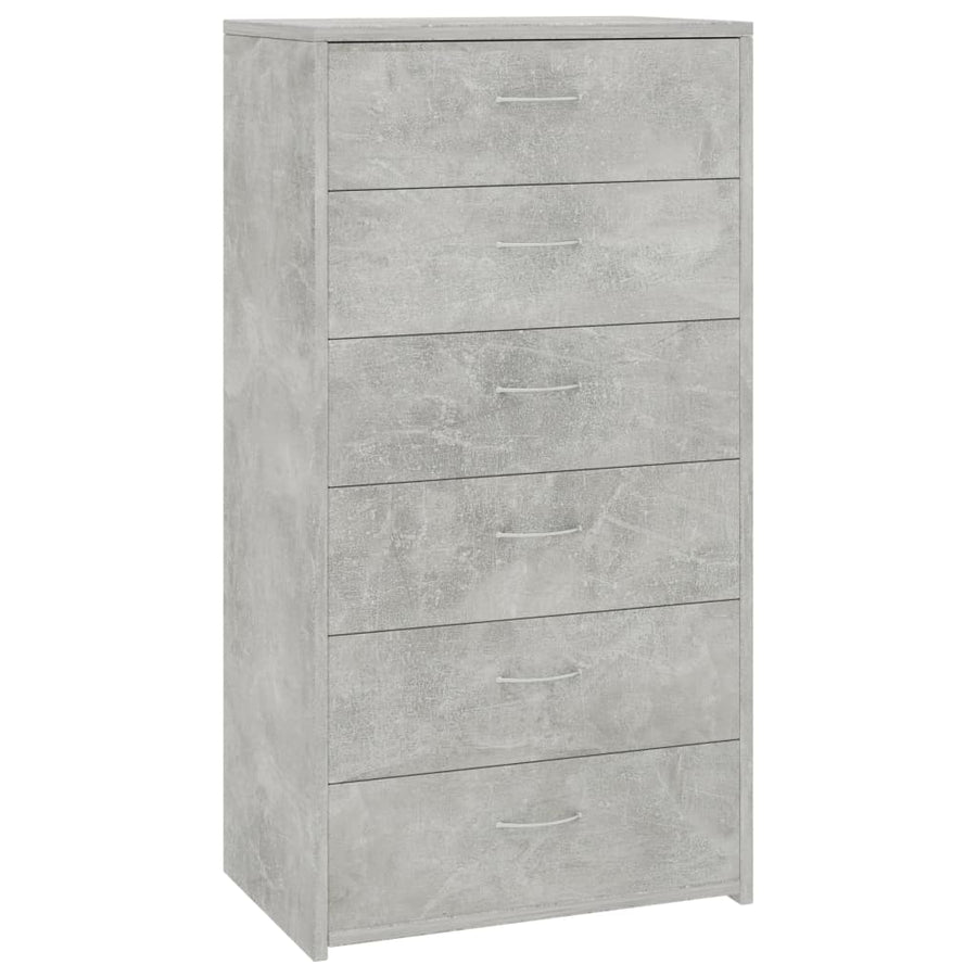 Dressoir Met 6 Lades 50X34X96 Cm Bewerkt Hout Betongrijs