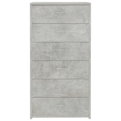 Dressoir Met 6 Lades 50X34X96 Cm Bewerkt Hout Betongrijs