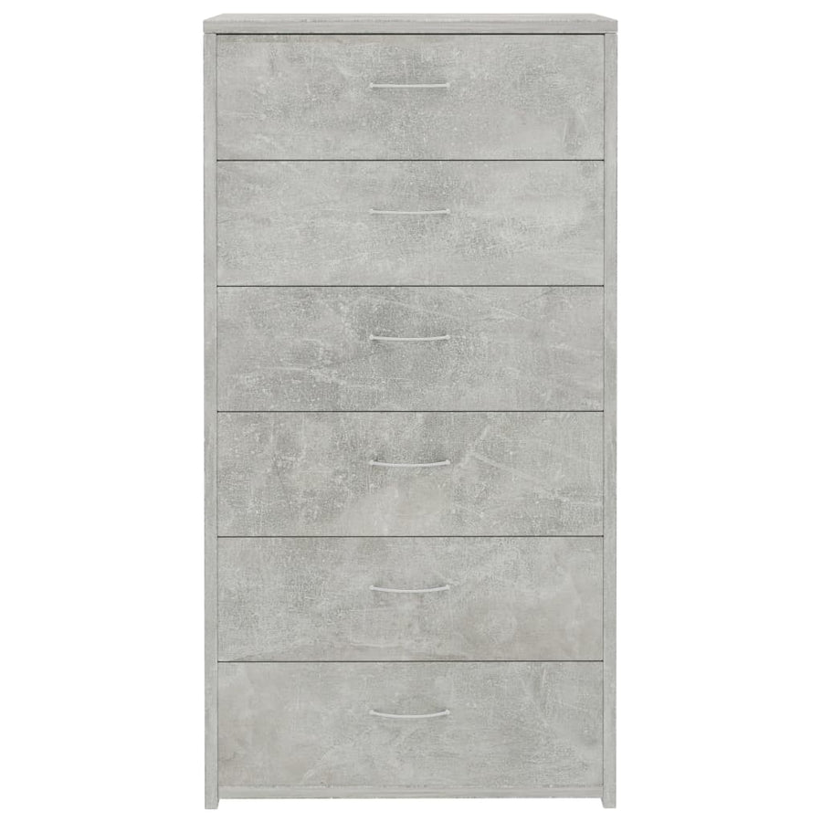 Dressoir Met 6 Lades 50X34X96 Cm Bewerkt Hout Betongrijs