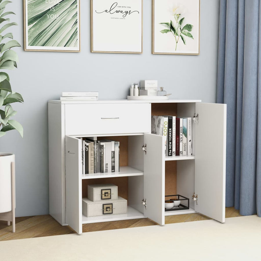 Dressoir 88X30X70 Cm Bewerkt Hout Wit