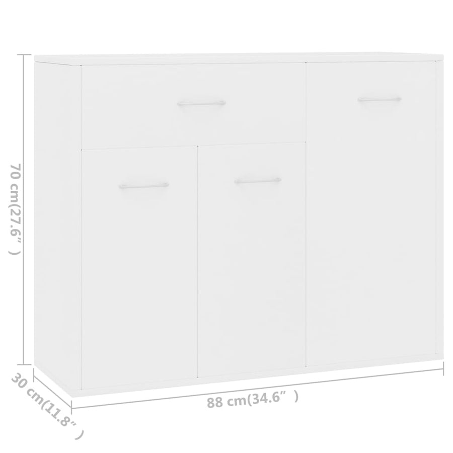 Dressoir 88X30X70 Cm Bewerkt Hout Wit