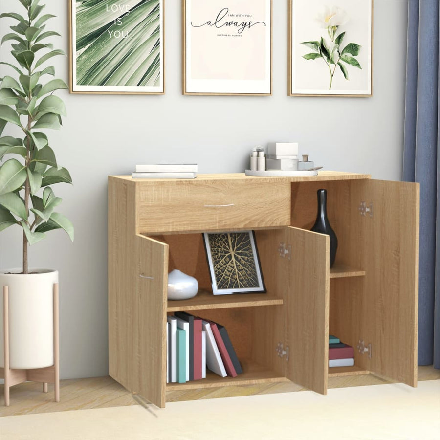 Dressoir 88X30X70 Cm Bewerkt Hout Kleurig Sonoma eiken