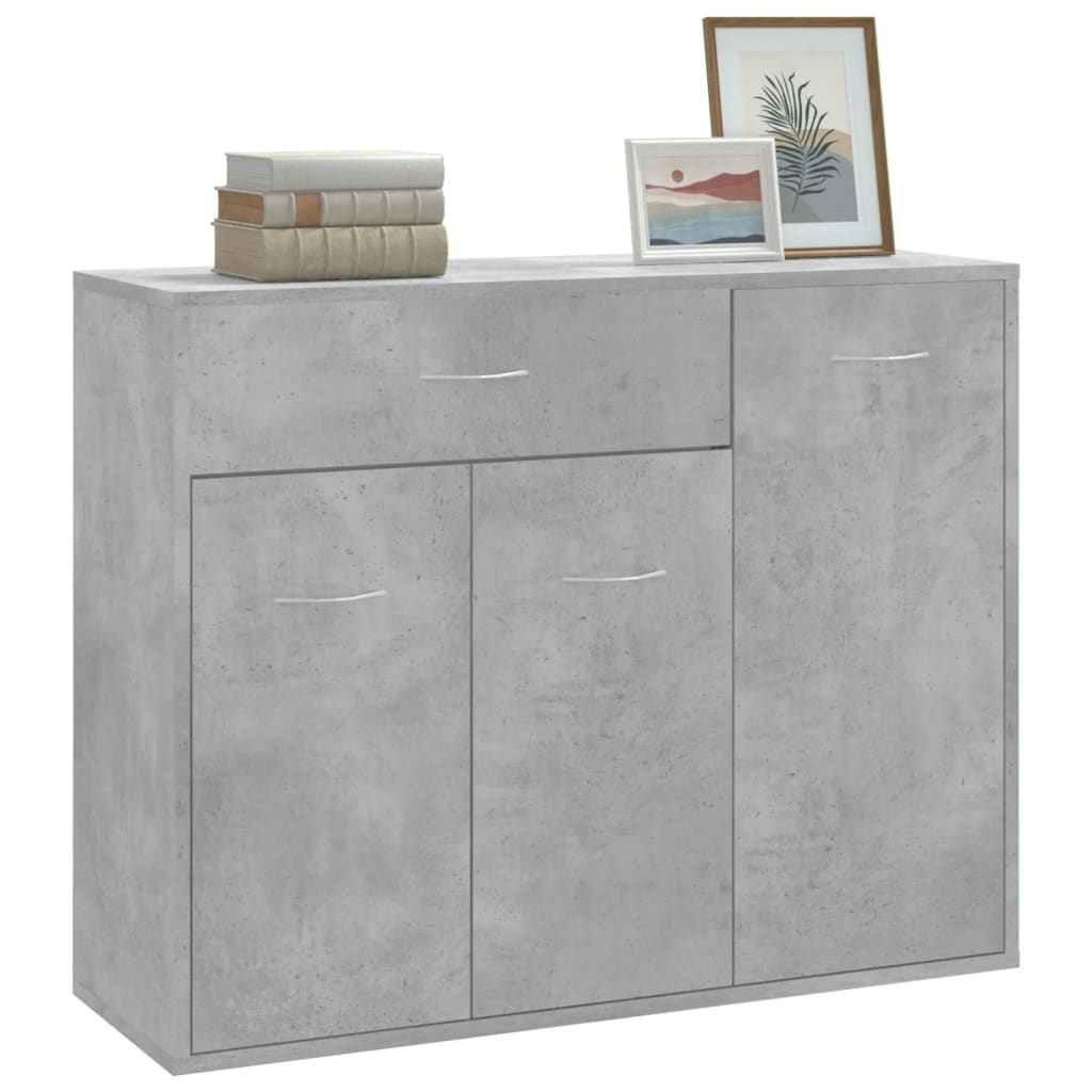 Dressoir 88X30X70 Cm Bewerkt Hout Betongrijs
