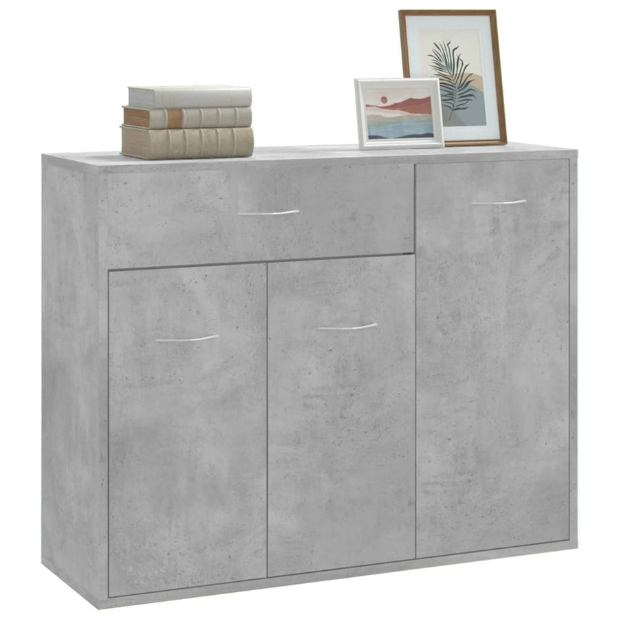 Dressoir 88X30X70 Cm Bewerkt Hout Betongrijs