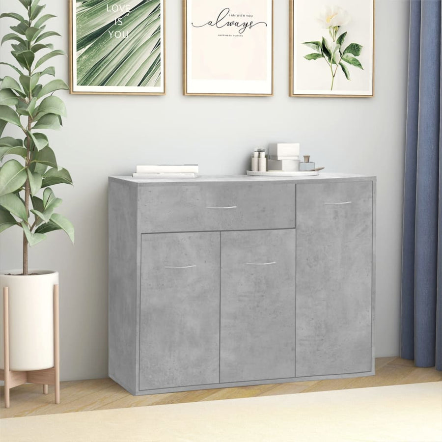 Dressoir 88X30X70 Cm Bewerkt Hout Betongrijs
