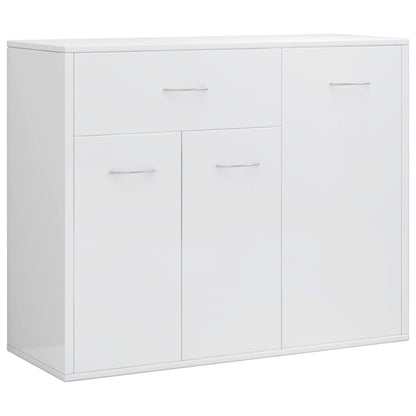 Dressoir 88X30X70 Cm Bewerkt Hout Hoogglans wit