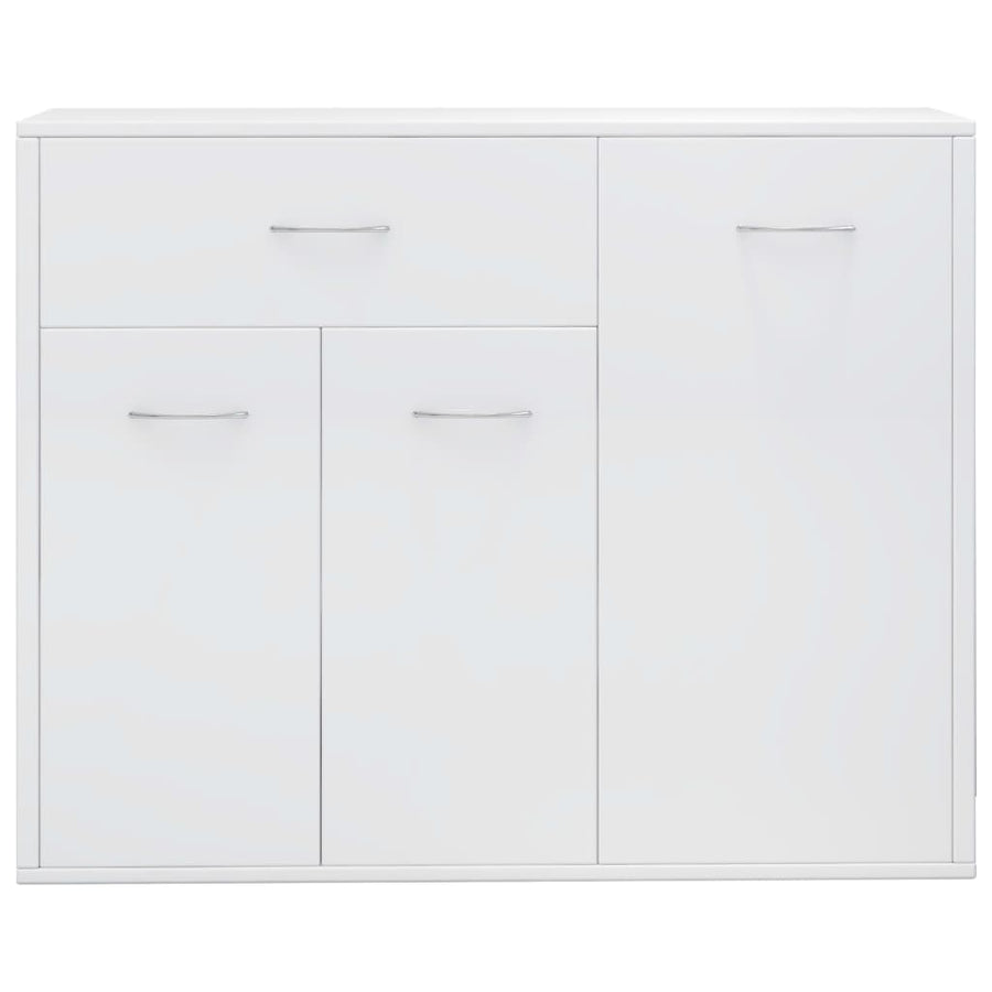 Dressoir 88X30X70 Cm Bewerkt Hout Hoogglans wit