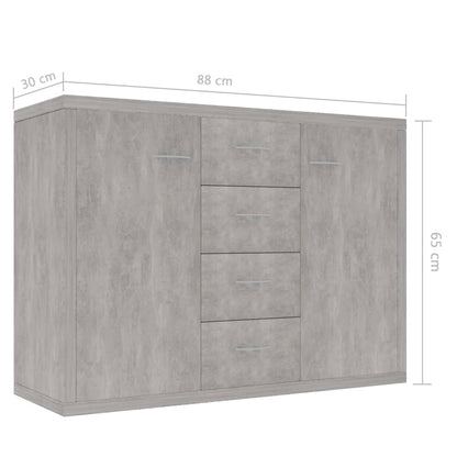 Dressoir 88X30X65 Cm Spaanplaat Betongrijs