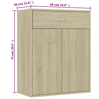 Dressoir 60x30x75 cm spaanplaat sonoma eikenkleurig Sonoma eiken