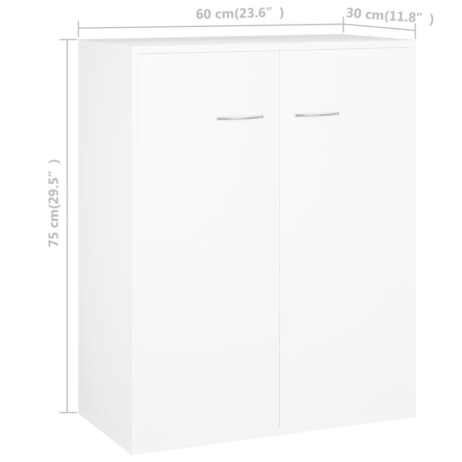 Dressoir 60x30x75 cm spaanplaat wit Wit