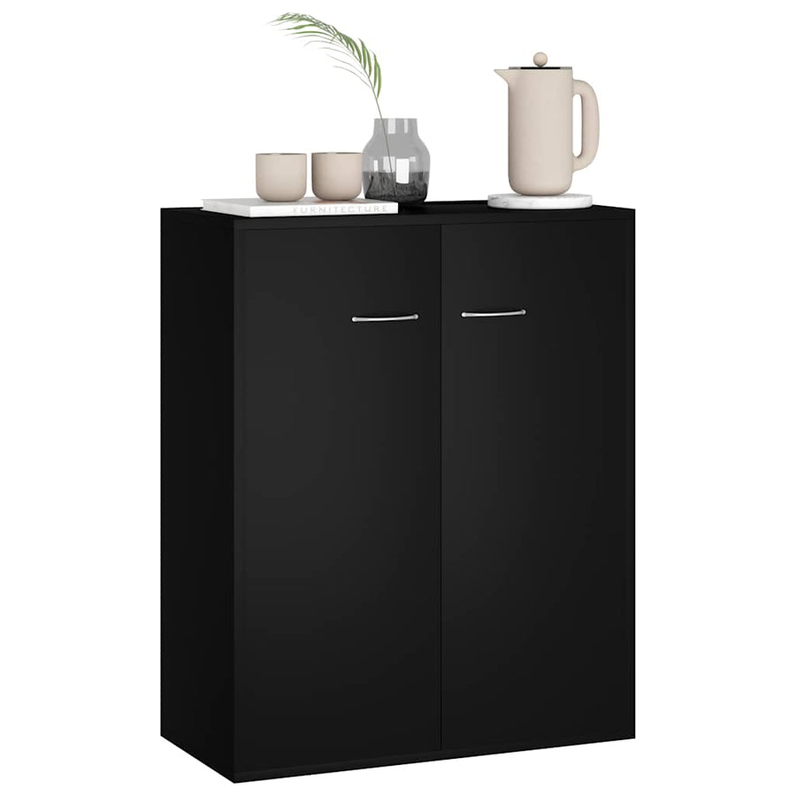 Dressoir 60x30x75 cm bewerkt hout zwart