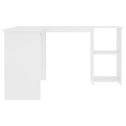 Hoekbureau L-Vormig 120X140X75 Cm Bewerkt Hout Wit