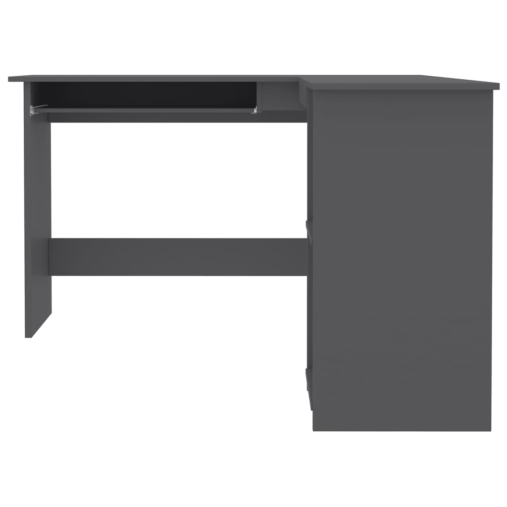 Hoekbureau L-vormig 120x140x75 cm bewerkt hout grijs