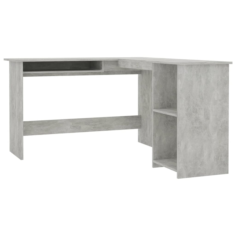 Hoekbureau L-Vormig 120X140X75 Cm Bewerkt Hout Betongrijs